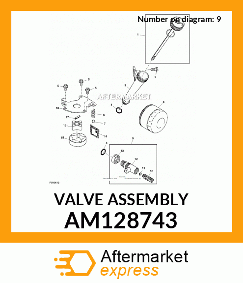 AM128743 John Deere OEM Valve 