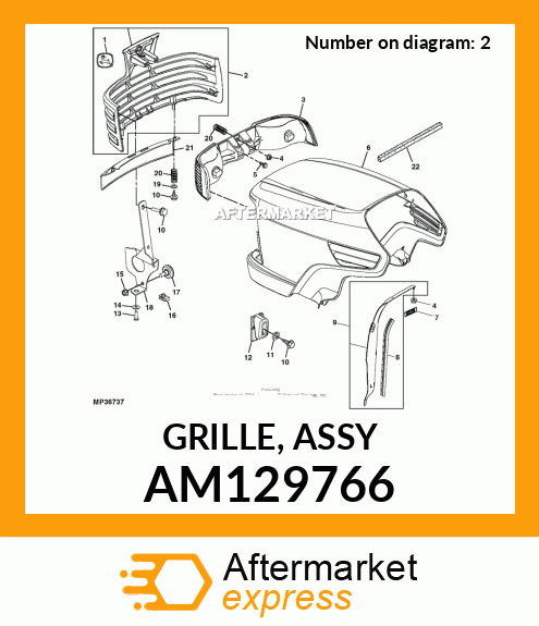 GRILLE, ASSY AM129766
