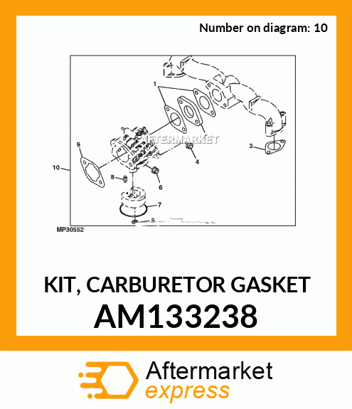 KIT, CARBURETOR GASKET AM133238