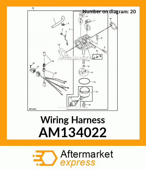 AM134046 - LINE, FRONT BRAKE ASSY fits John Deere | Price: $152.33