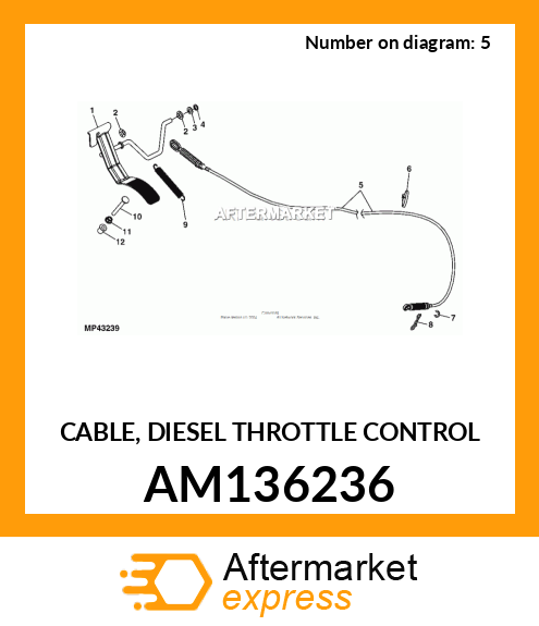 CABLE, DIESEL THROTTLE CONTROL AM136236