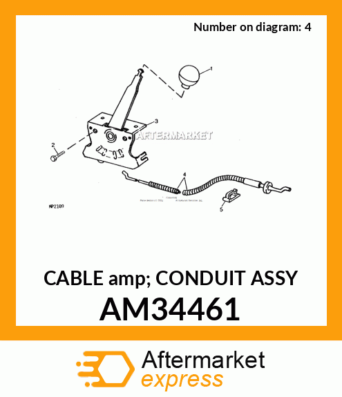 John Deere Push Pull Cable AM34461 for sale online 