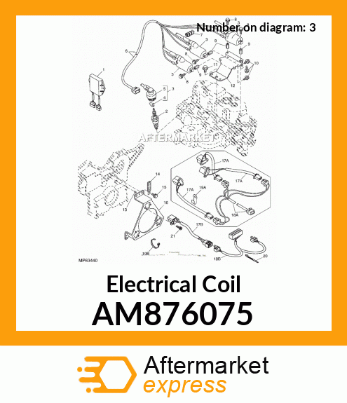 AM876075 John Deere Original Equipment Electrical Coil 