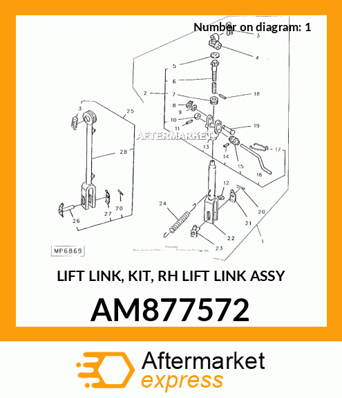 AM877572 - LIFT LINK, KIT, RH LIFT LINK ASSY