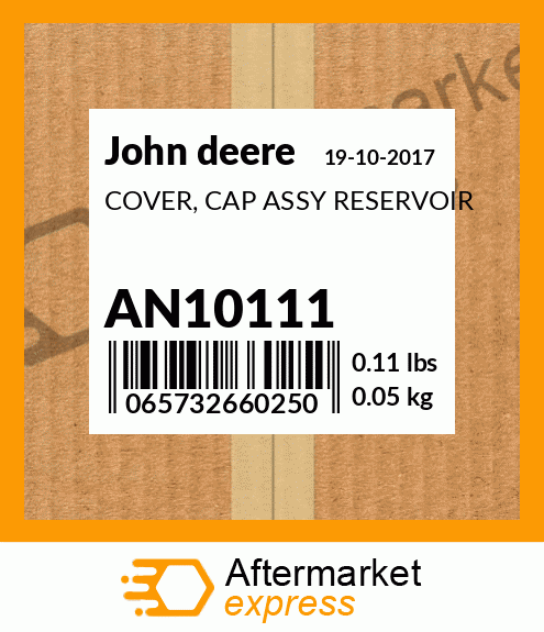 John Deere Original Equipment Cover #AN10111 