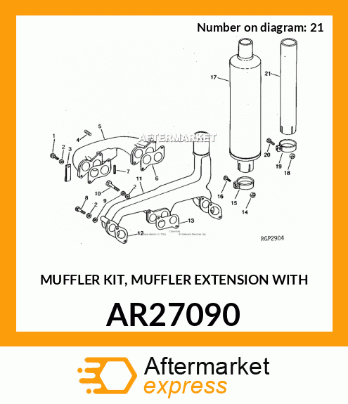 John Deere Original Equipment Muffler Kit #AR27090 