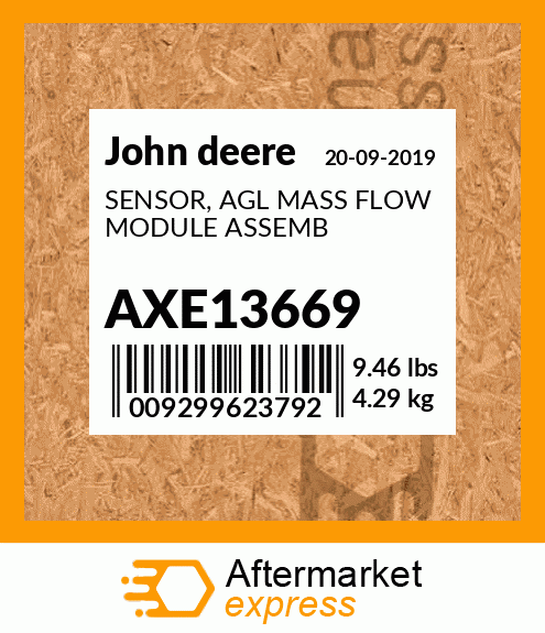 AXE13669 SENSOR AGL MASS FLOW MODULE ASSEMB fits John Deere