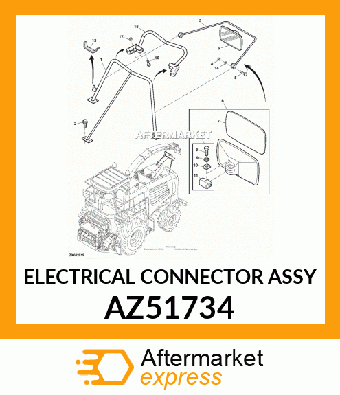 AZ51734 - ELECTRICAL CONNECTOR ASSY fits John Deere | Price: $123.73