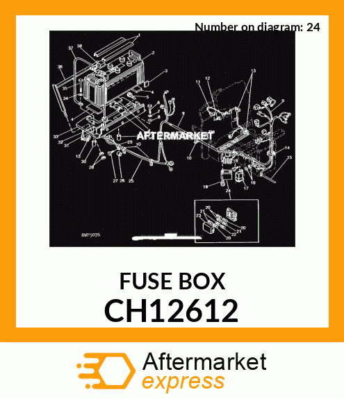  John Deere Original Equipment Fuse Box #CH12612 : Automotive