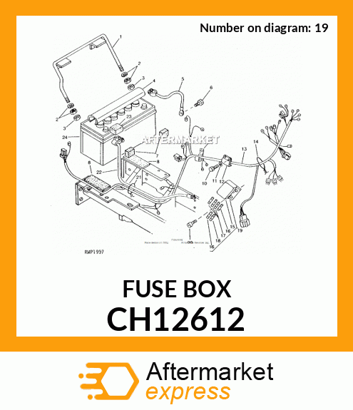  John Deere Original Equipment Fuse Box #CH12612 : Automotive