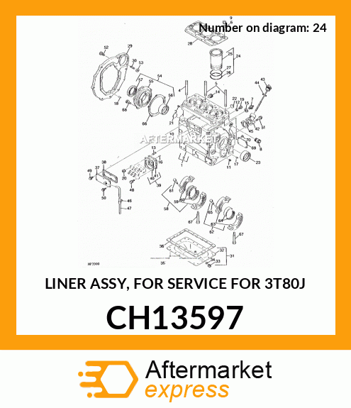 LINER ASSY, FOR SERVICE FOR 3T80J CH13597