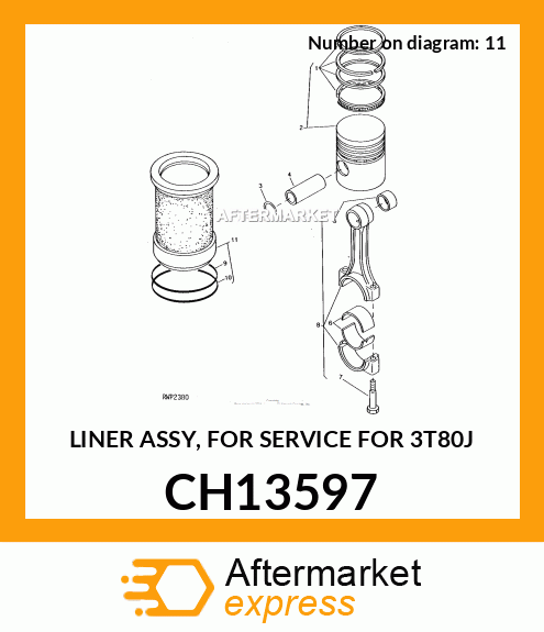LINER ASSY, FOR SERVICE FOR 3T80J CH13597