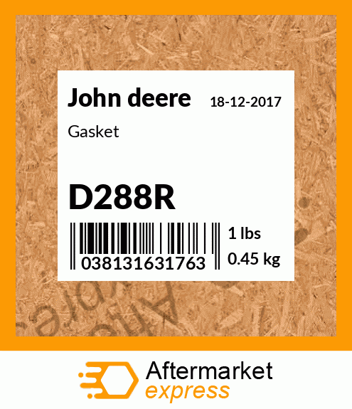 Spare part D288R + Gasket