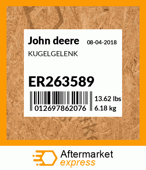 ER263589 - KUGELGELENK fits John Deere