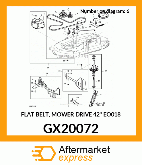 John deere best sale flat belt gx20072