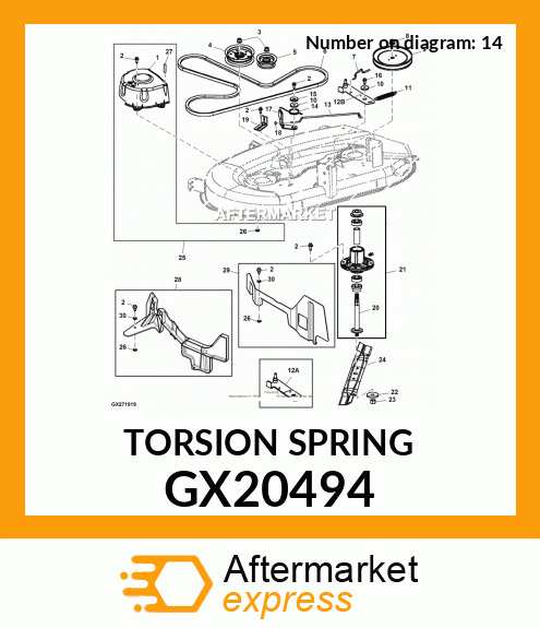 GX20494 Torsion Springs Set of 2 John Deere Original Equipment 