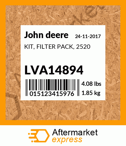 John Deere 2520 Compact Utility Filter Pak Lva14894 for sale online 
