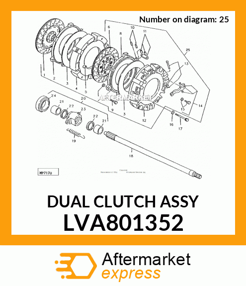 LVA801352 - DUAL CLUTCH ASSY fits John Deere