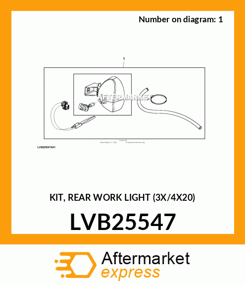 John Deere Rear Work Light Kit - LVB25547