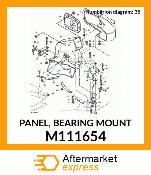 M111654 - PANEL, BEARING MOUNT fits John Deere