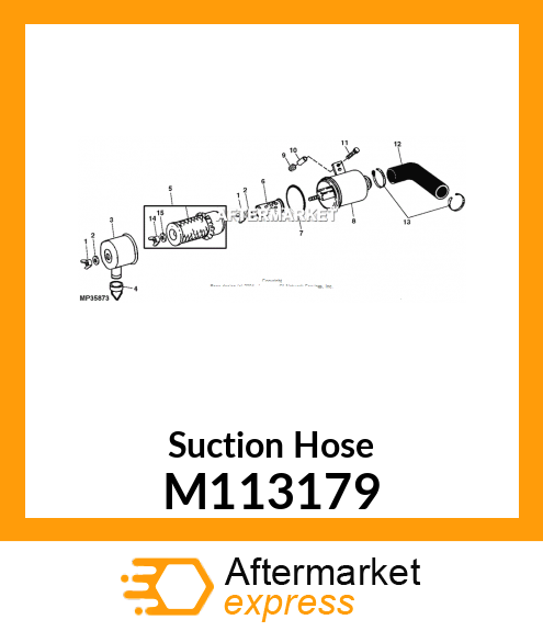 M113179 - Suction Hose fits John Deere | Price: $20.32