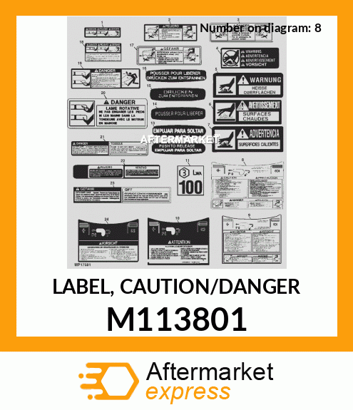 M113815 Label Label Gage Wheel 4854 Mow Fits John Deere Price 414