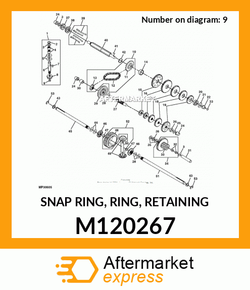 M120267 - SNAP RING, RING, RETAINING fits John Deere