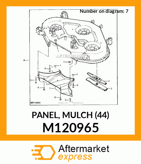 John Deere Original Equipment Mulch Panel #M120965
