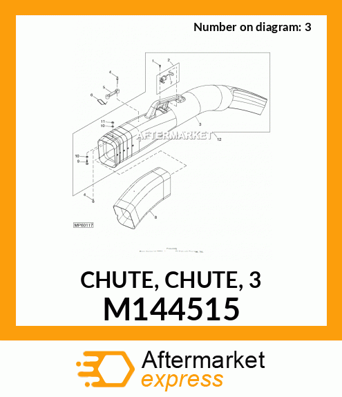 M144494 - CLEVIS, BRACKET POWERFLOW, TENSION fits John Deere