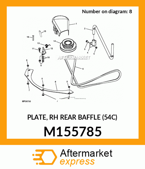 M159471 - SHIELD, POWERFLOW, EXPORT, 48C fits John Deere