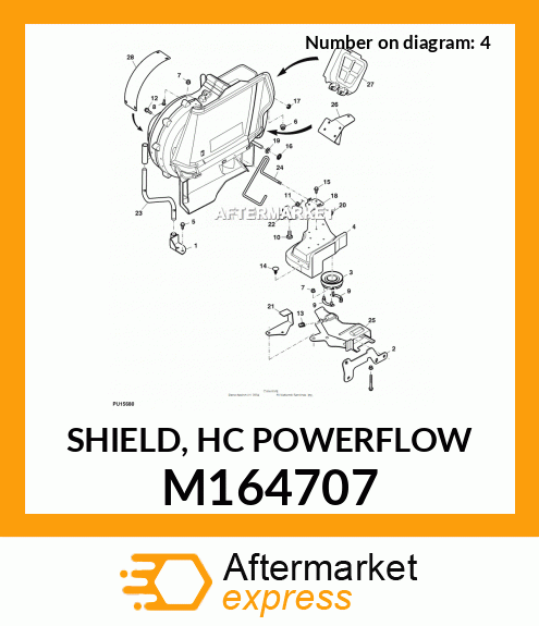 M156277BLE - SHIELD, POWER FLOW fits John Deere