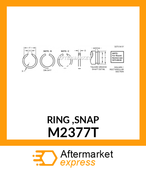 John Deere Original Equipment Snap Ring #M2377T