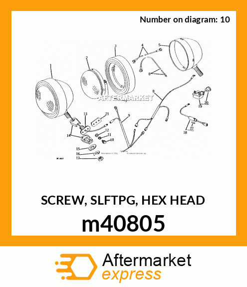 m45685 - SCREW, HEX HEAD fits John Deere