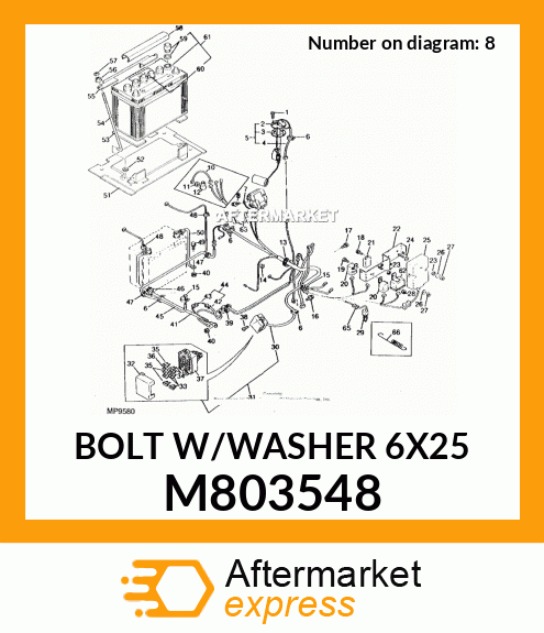 BOLT W/WASHER 6X25 M803548
