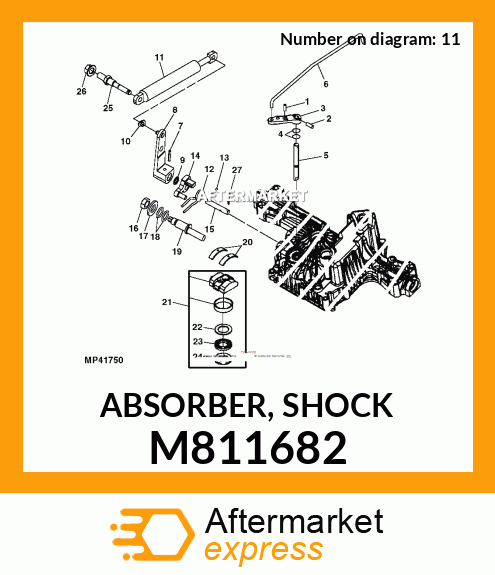 M811682 - ABSORBER, SHOCK fits John Deere | Price: $62.38