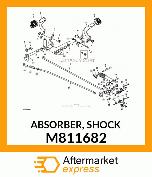 M811682 - ABSORBER, SHOCK fits John Deere | Price: $62.38