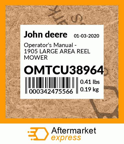 John Deere 1905 Large Area Reel Mower Technical Manual See Description