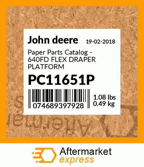 John Deere 635FD Flex Draper Platform Parts Catalog