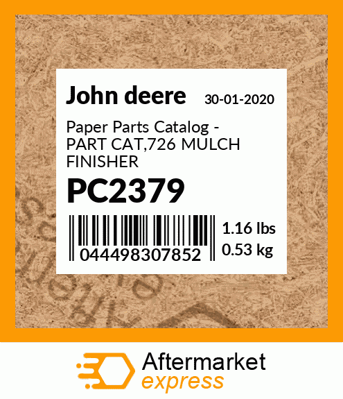 John Deere 1200, 1400, 1600 Axles Parts Catalog Manual - PC2383