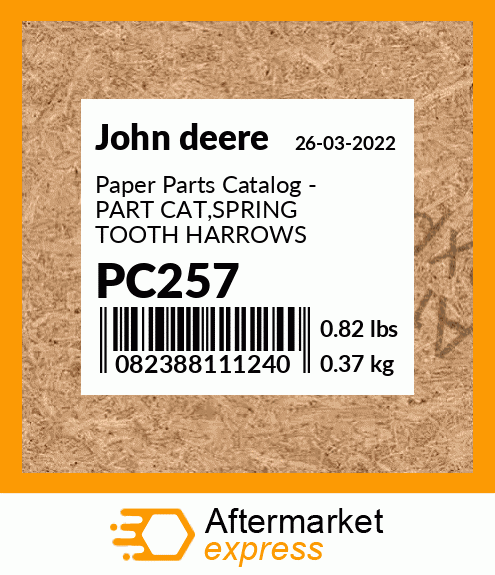 John Deere Parts Catalog Spring 2022