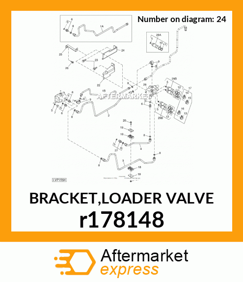 r178148 - BRACKET,LOADER VALVE fits John Deere