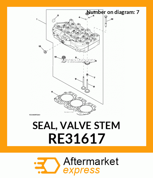 John Deere RE31617 Seal, Valve Stem