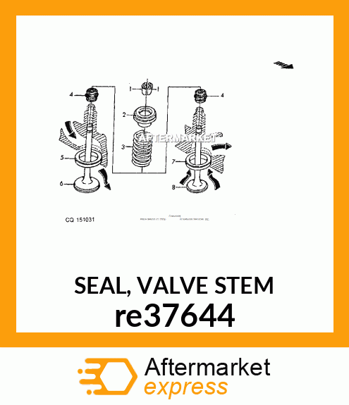 John Deere RE31617 Seal, Valve Stem