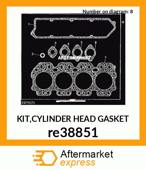 Re38851 Kitcylinder Head Gasket Fits John Deere Price 96