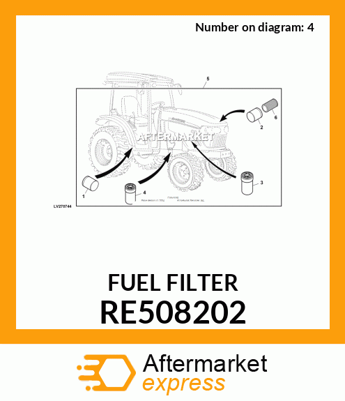 Re508202 Fuel Filter Fits John Deere Price 3440 