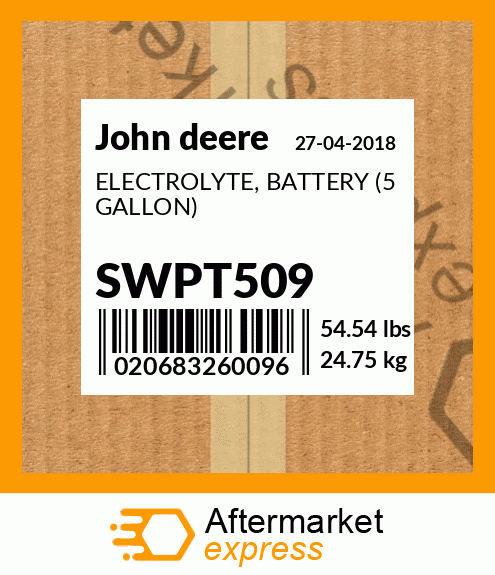 ELECTROLYTE, BATTERY (5 GALLON) SWPT509