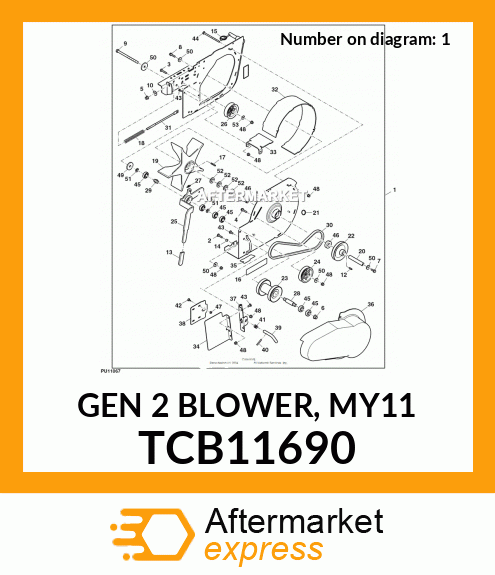 John Deere Power Flow Blower Assembly - TCB11690