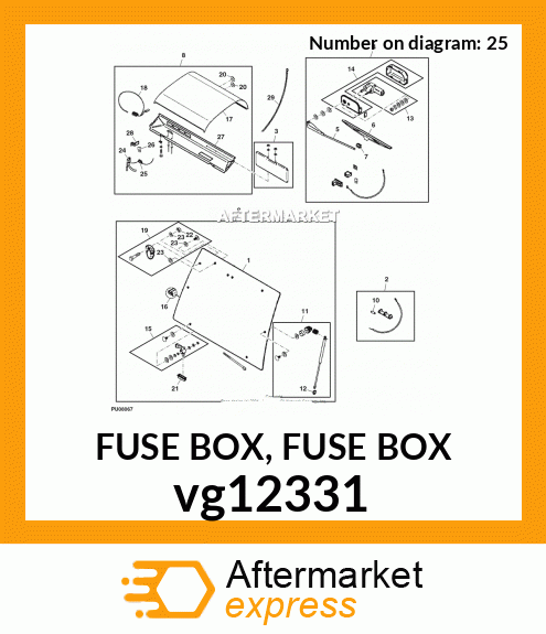 vg12331 - FUSE BOX, FUSE BOX fits John Deere