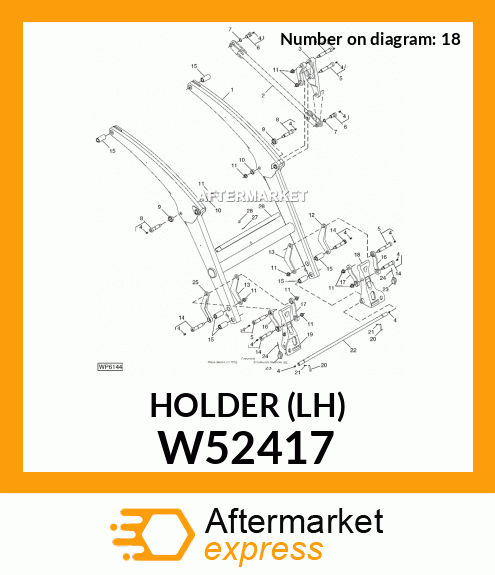 W52417 - HOLDER (LH) fits John Deere | Price: $162.40