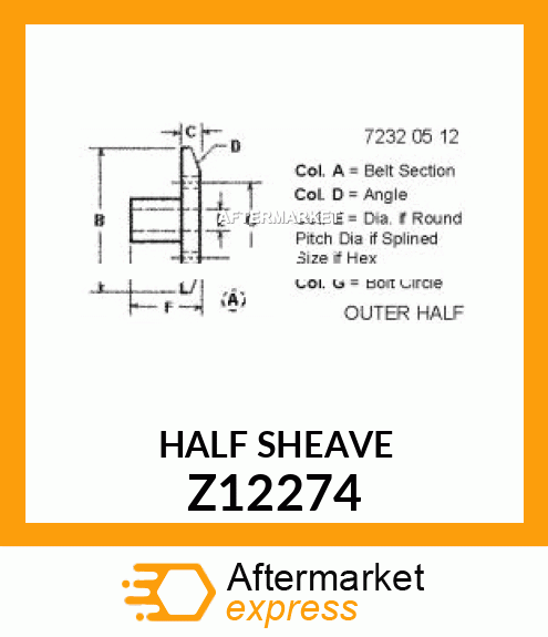 HALF SHEAVE Z12274